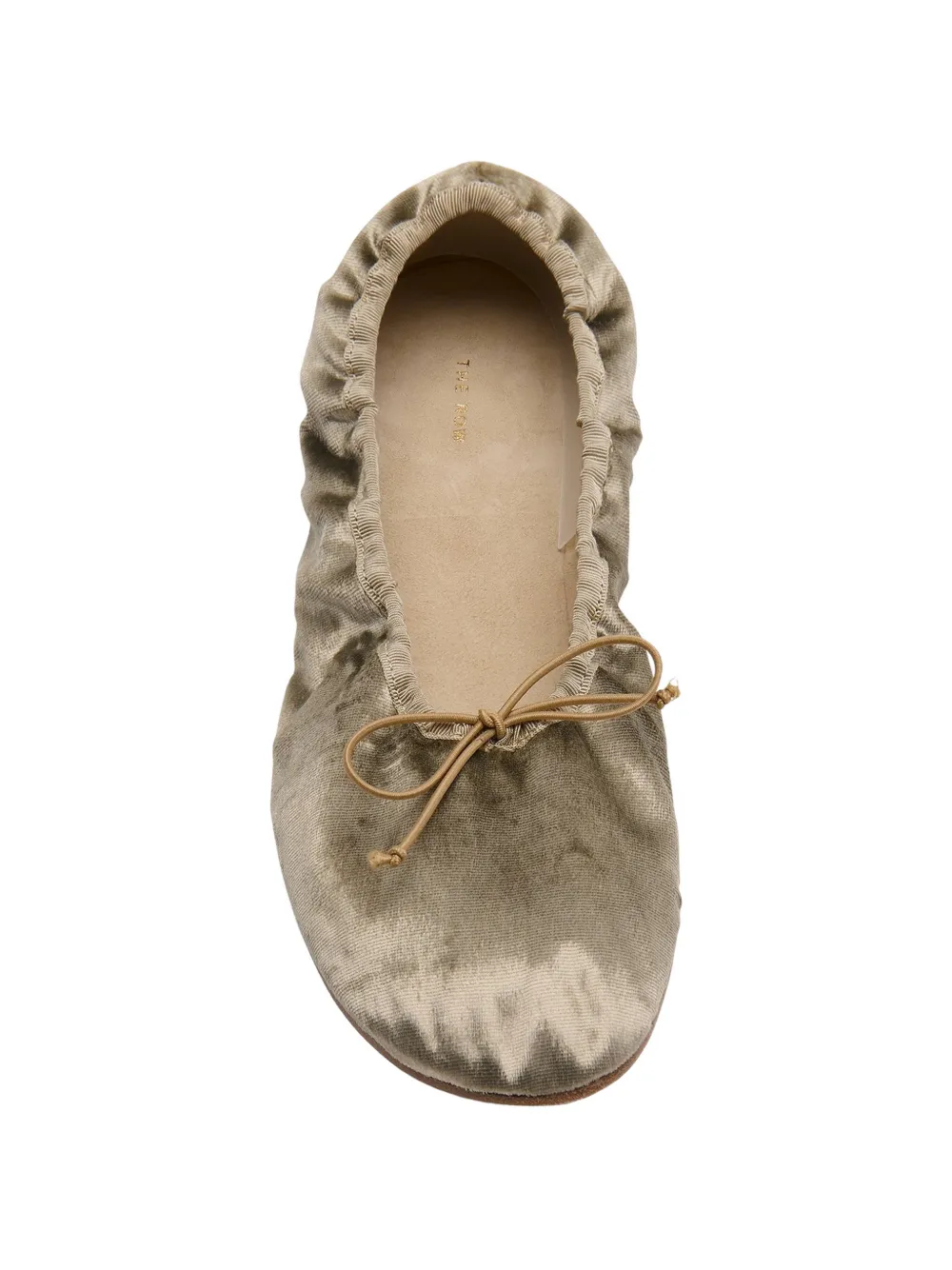 The Row bow-detail velvet ballet flats Goud