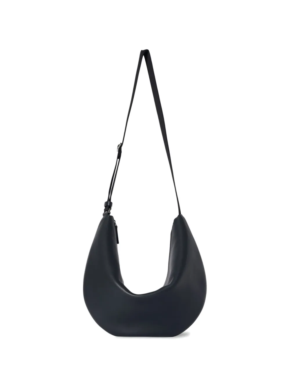 The Row Crescent-shaped Leather Shoulder Bag in Black, view 2