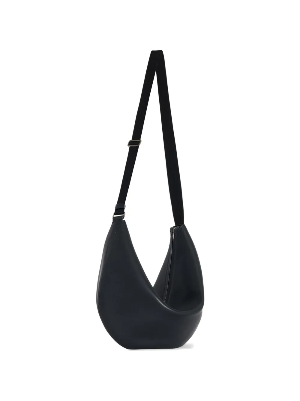 The Row crescent-shaped leather shoulder bag - Black