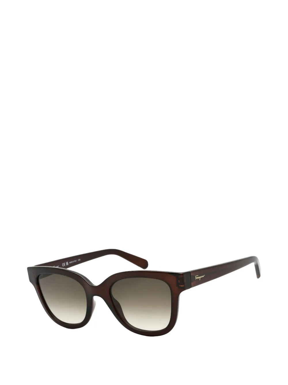 Ferragamo Eyewear Zonnebril met rechthoekig montuur Bruin