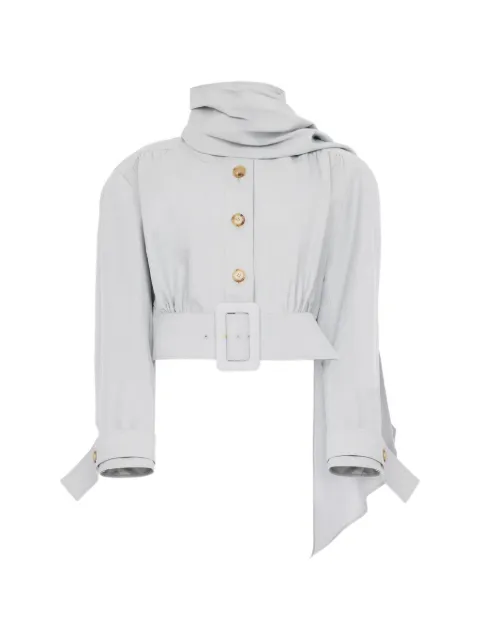Chloé cropped scarf-detail belted jacket