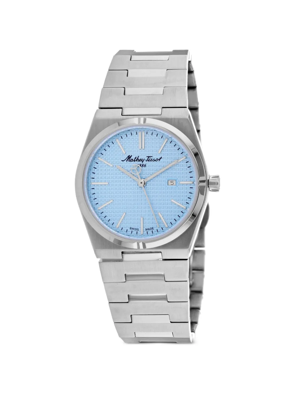 Mathey Tissot Zeus waffle-textured 32mm watch - Blu