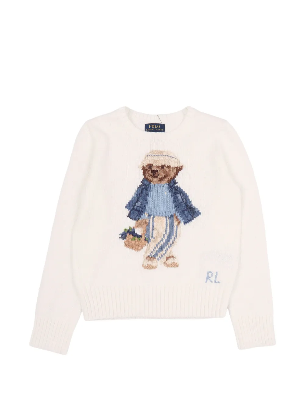 POLO RALPH LAUREN KIDS Polo Bear intarsia-knit sweater - White