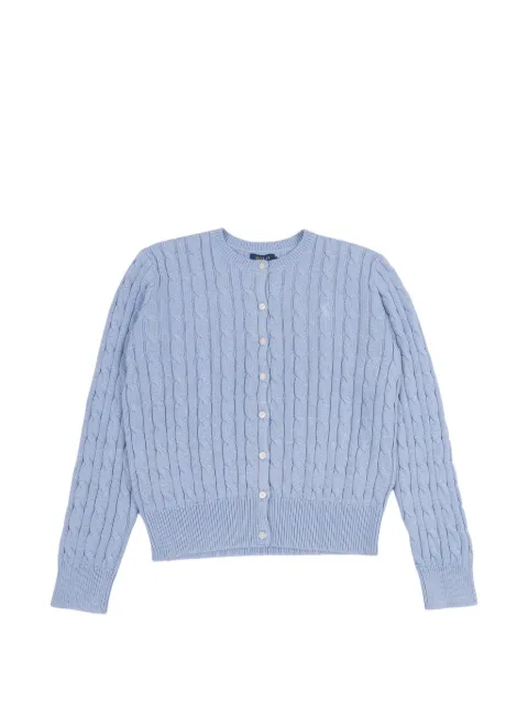 POLO RALPH LAUREN KIDS cable-knit metallic-thread cardigan