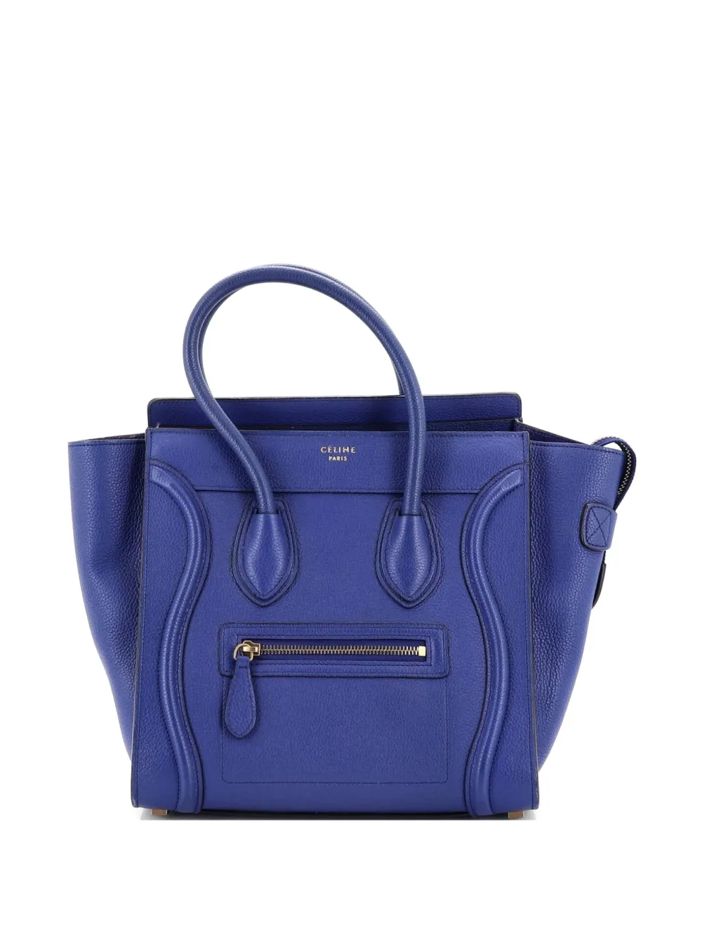 Celine Pre-Owned Micro Luggage Bag Tote Bag aus gekörntem Leder - Blau