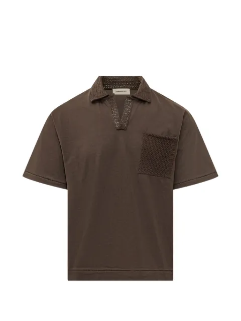 atomo factory crochet-trim jersey polo-collar t-shirt