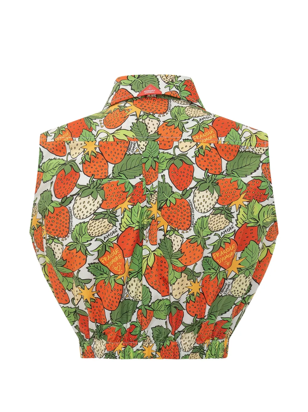 alessandro enriquez Cropped blouse met aardbeienprint Rood