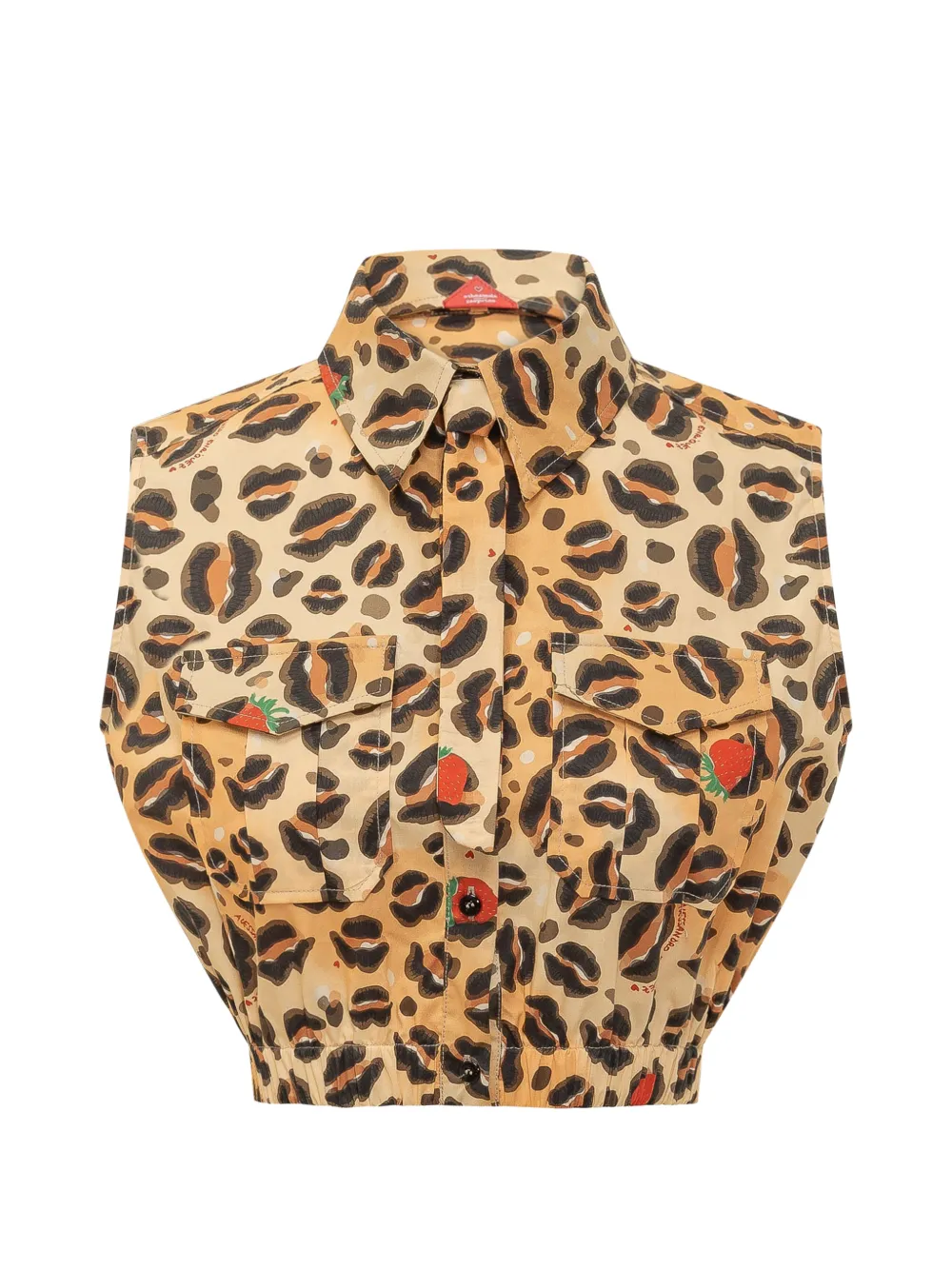 alessandro enriquez animal-print cropped shirt - Toni neutri