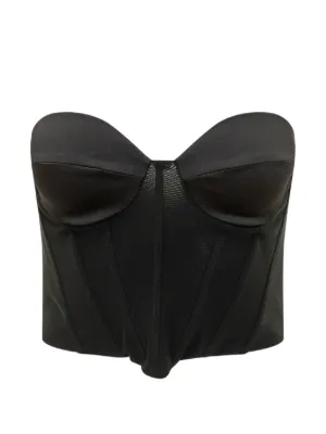Del Core lace-detailing Bustier Crop Top | Black | FARFETCH RO