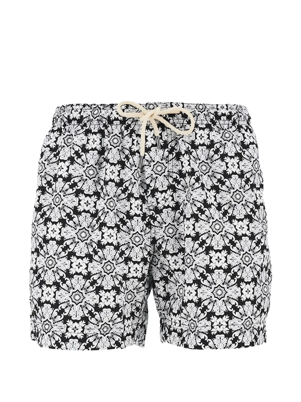 PENINSULA SWIMWEAR baroque-print drawstring swim shorts - Nero