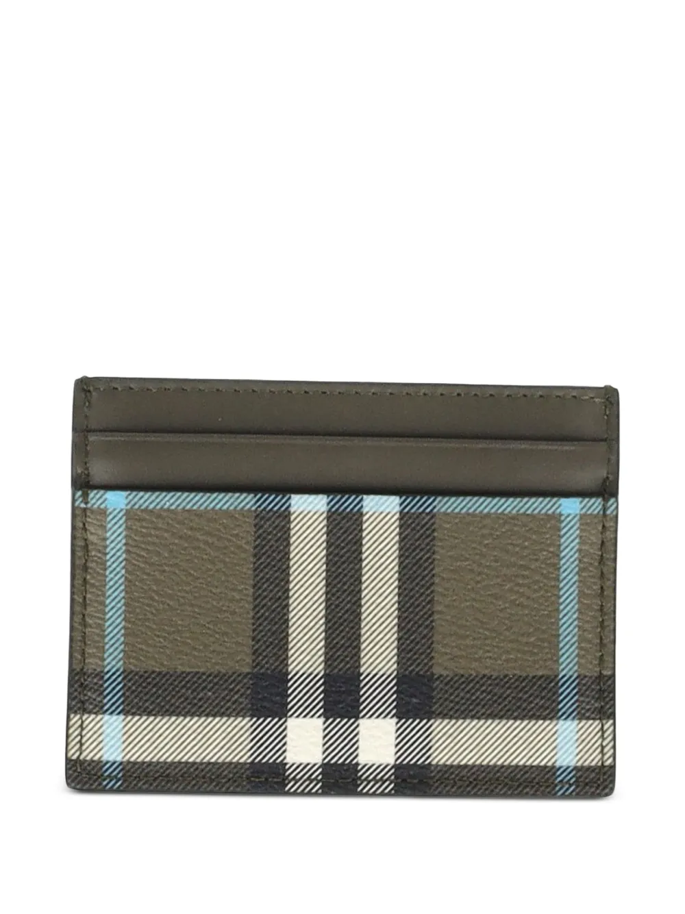 Burberry Pre-Owned checked leather card holder - Verde