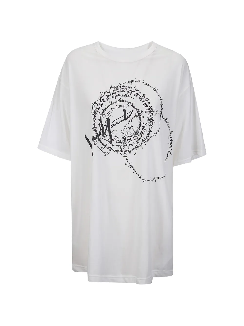 Yohji Yamamoto swirl-print oversized t-shirt - Bianco