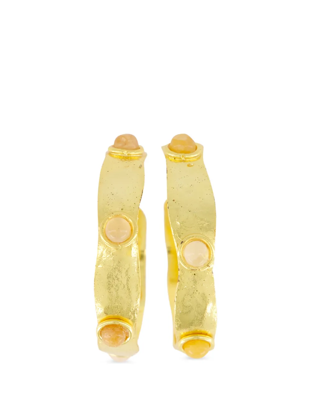 Sylvia Toledano Bianca quartz and jasper hoop earrings - Oro