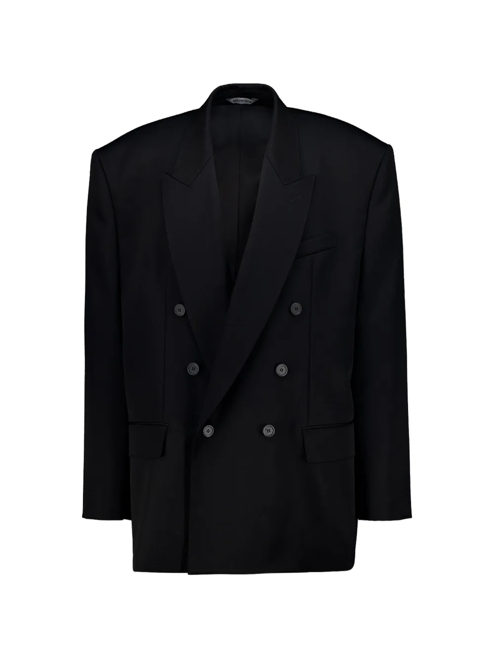 Balenciaga double-breasted wool-gabardine jacket - Schwarz