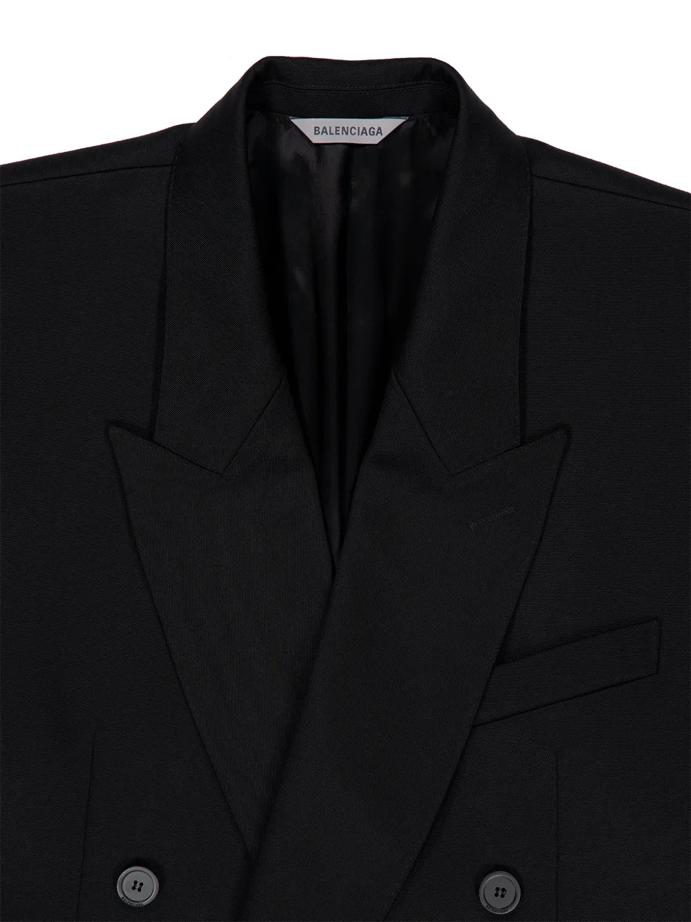 Balenciaga Wollen-gabardine jack met dubbele rij knopen Zwart