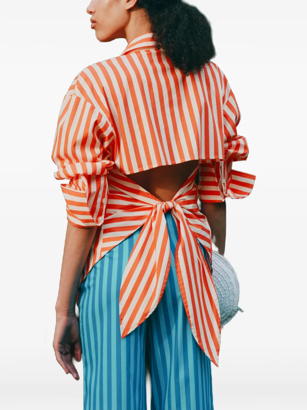 Simon Miller Loch gestreepte katoenen blouse Oranje