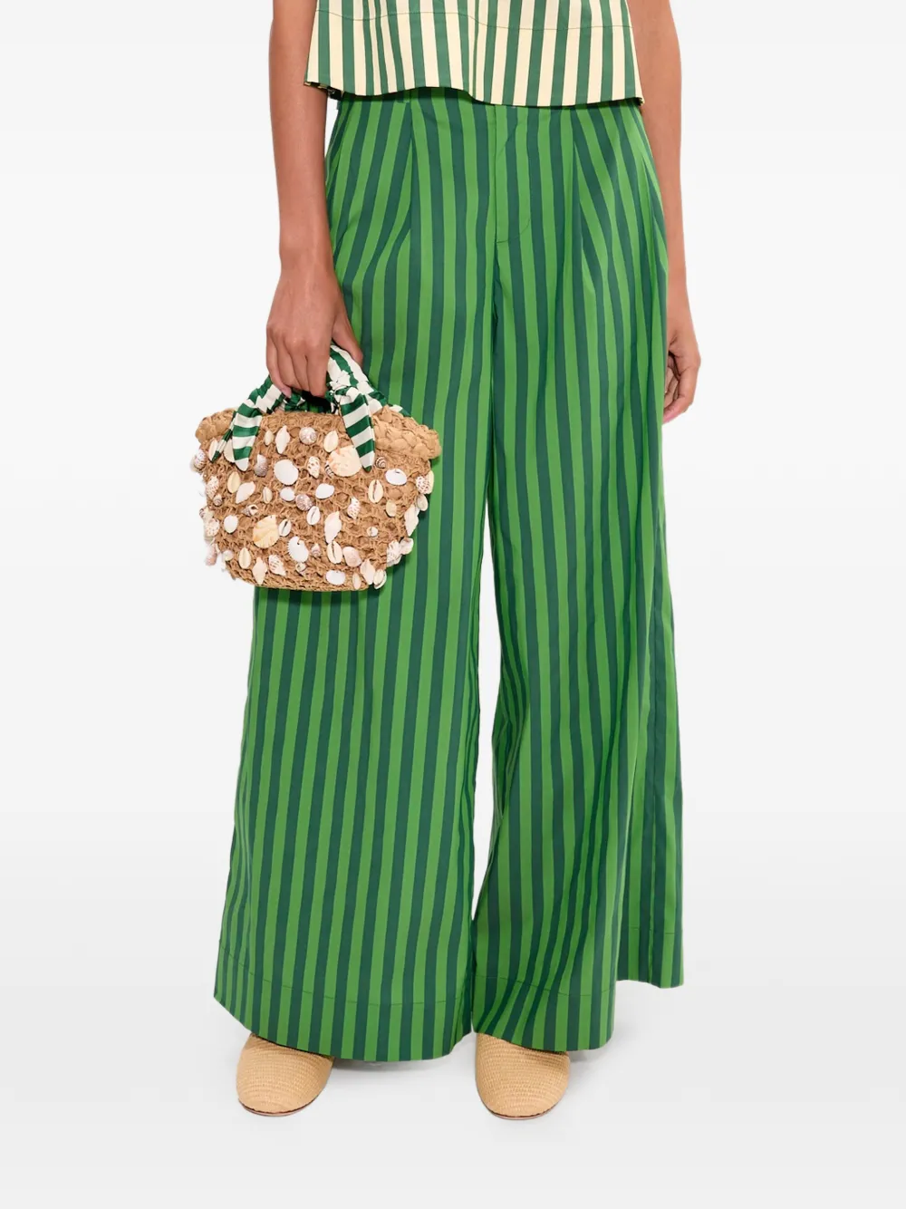 Simon Miller Thorne stripe-print cotton trousers - Verde