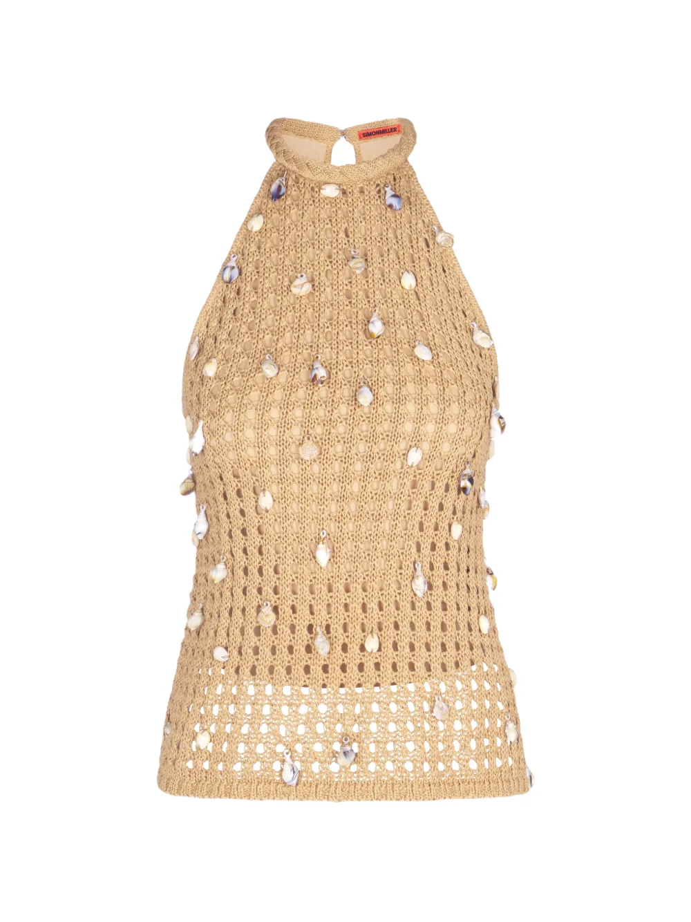 Simon Miller Bahi shell-embellished crochet top - Toni neutri