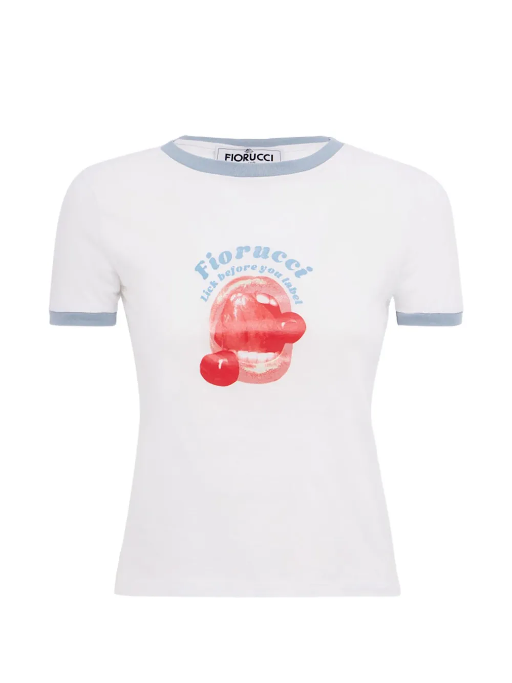 Fiorucci graphic-print ringer T-shirt - Bianco