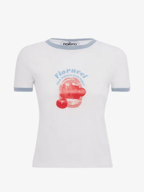 Fiorucci graphic-print ringer T-shirt