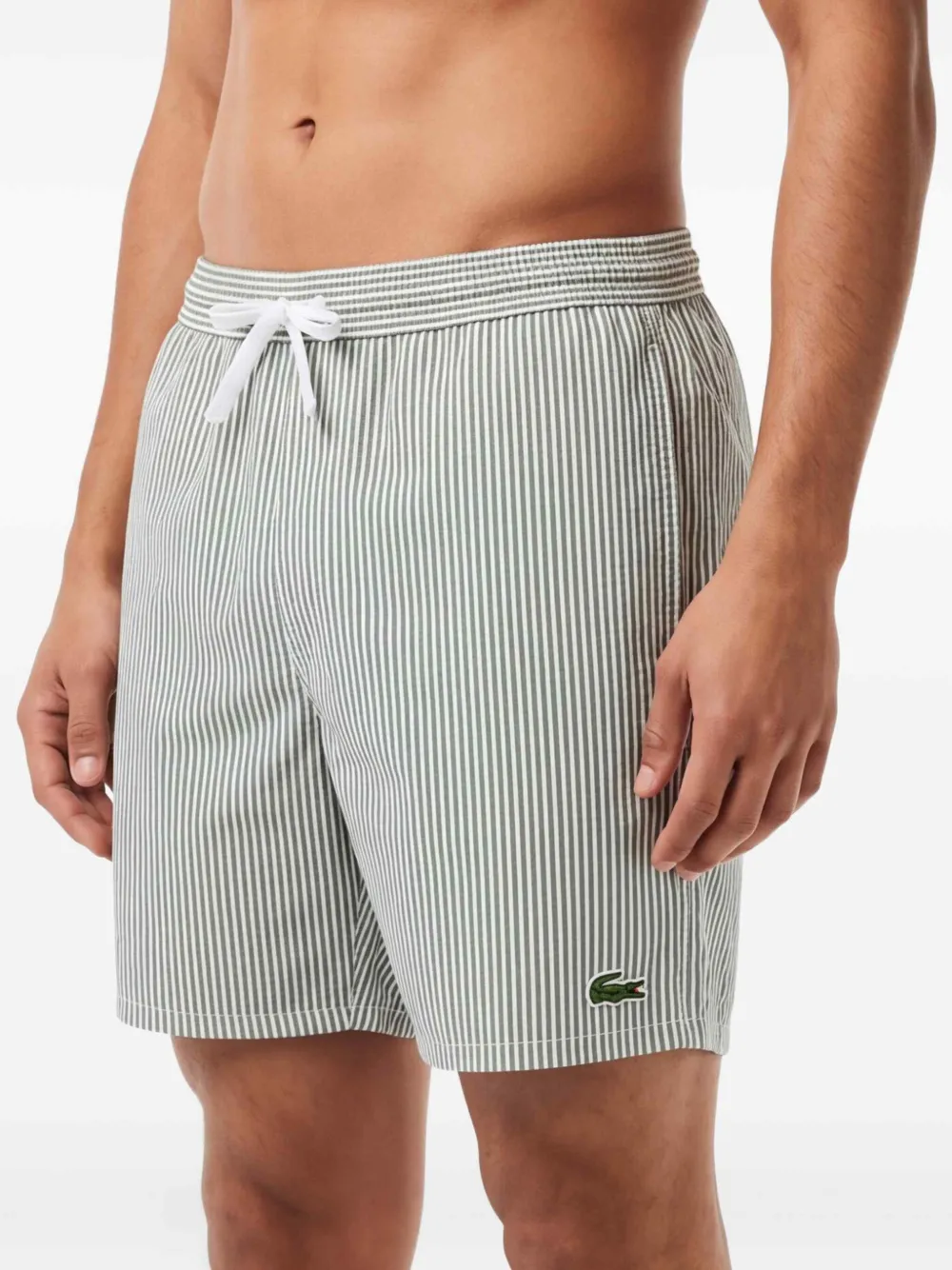 Lacoste Gestreepte zwembroek Groen