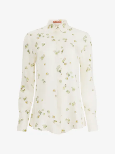 Altuzarra camisa de seda con pétalos estampados