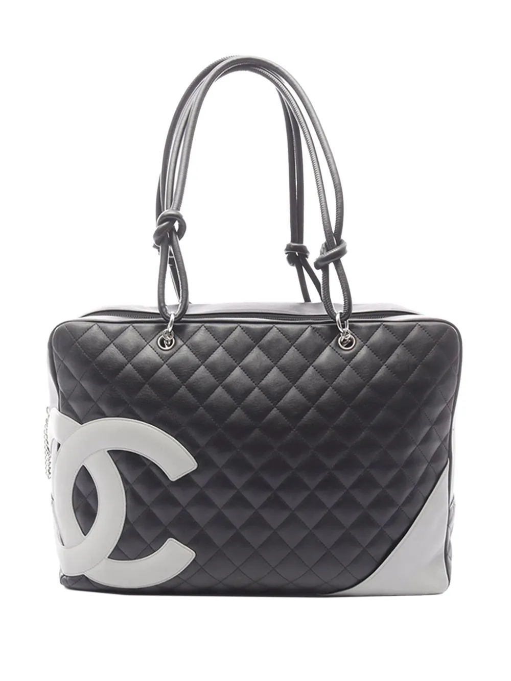 CHANEL Pre-Owned 2004-2005 Large Quilted Calfskin Cambon Ligne Bowling Bag shoulder bag - Nero