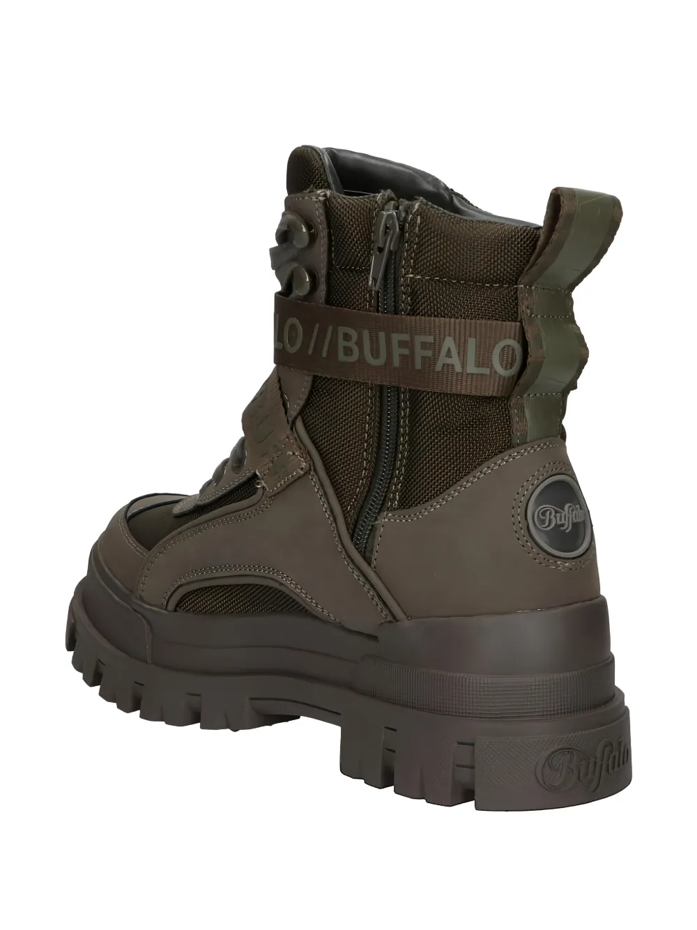 Buffalo Aspha Com1 combat boots met gesp Groen