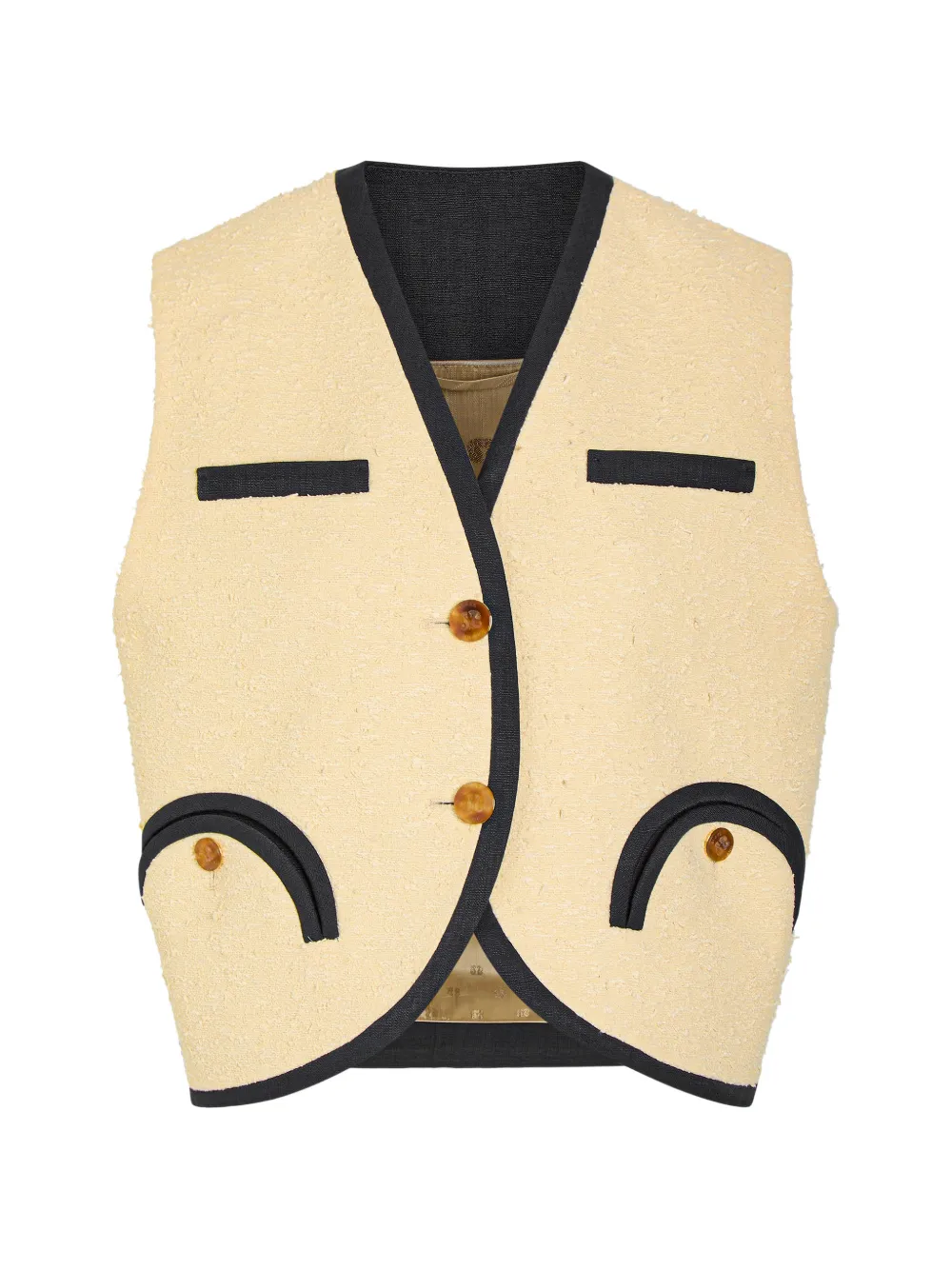 Blazé Milano Smiley bouclé waistcoat - Toni neutri