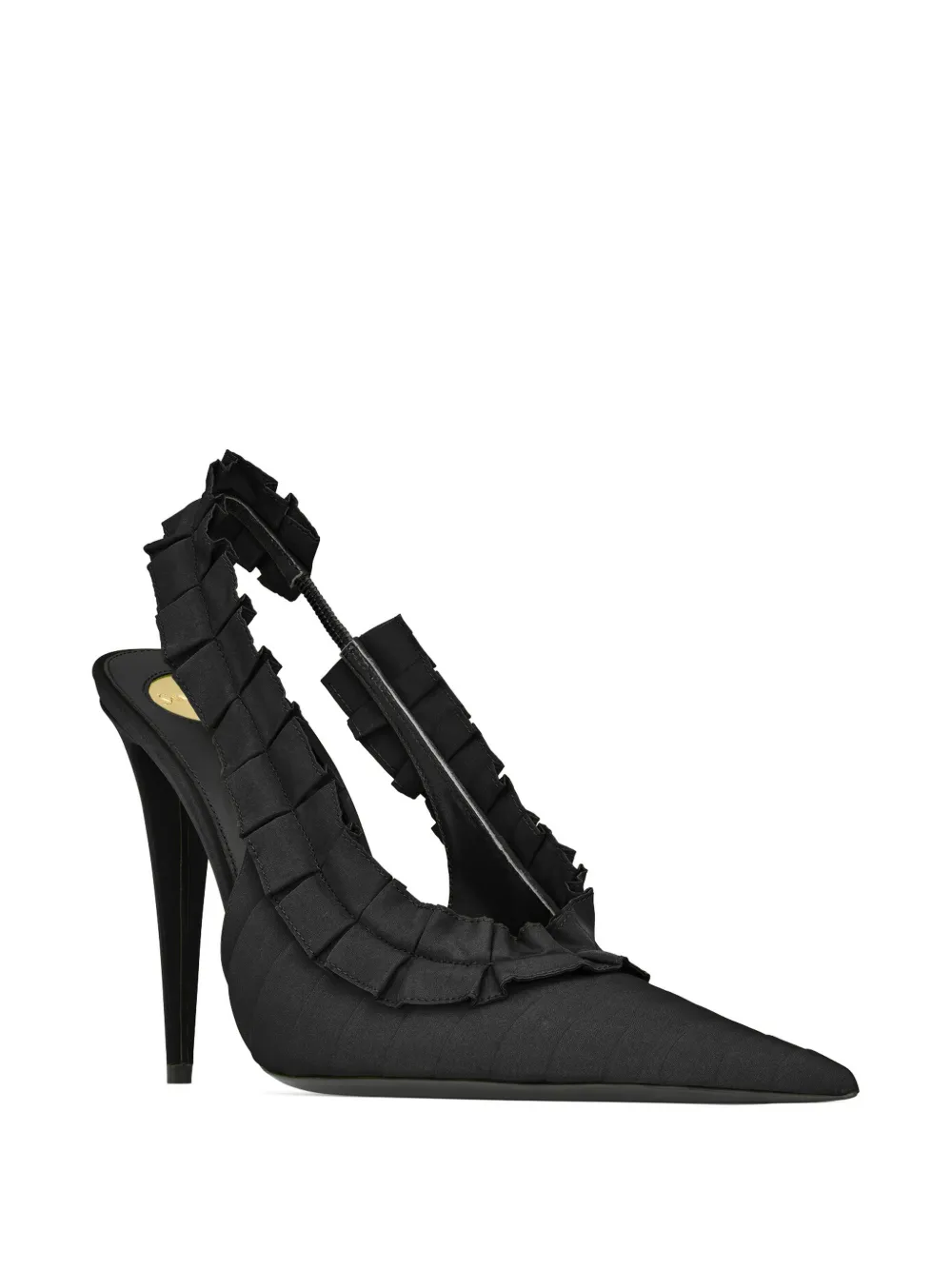 Saint Laurent Madeleine ruffled slingback pumps Zwart