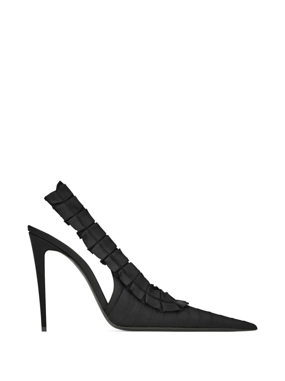 Saint Laurent Madeleine ruffled slingback pumps Zwart