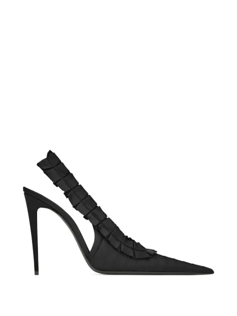 Saint Laurent Madeleine slingback-pumps med flæser