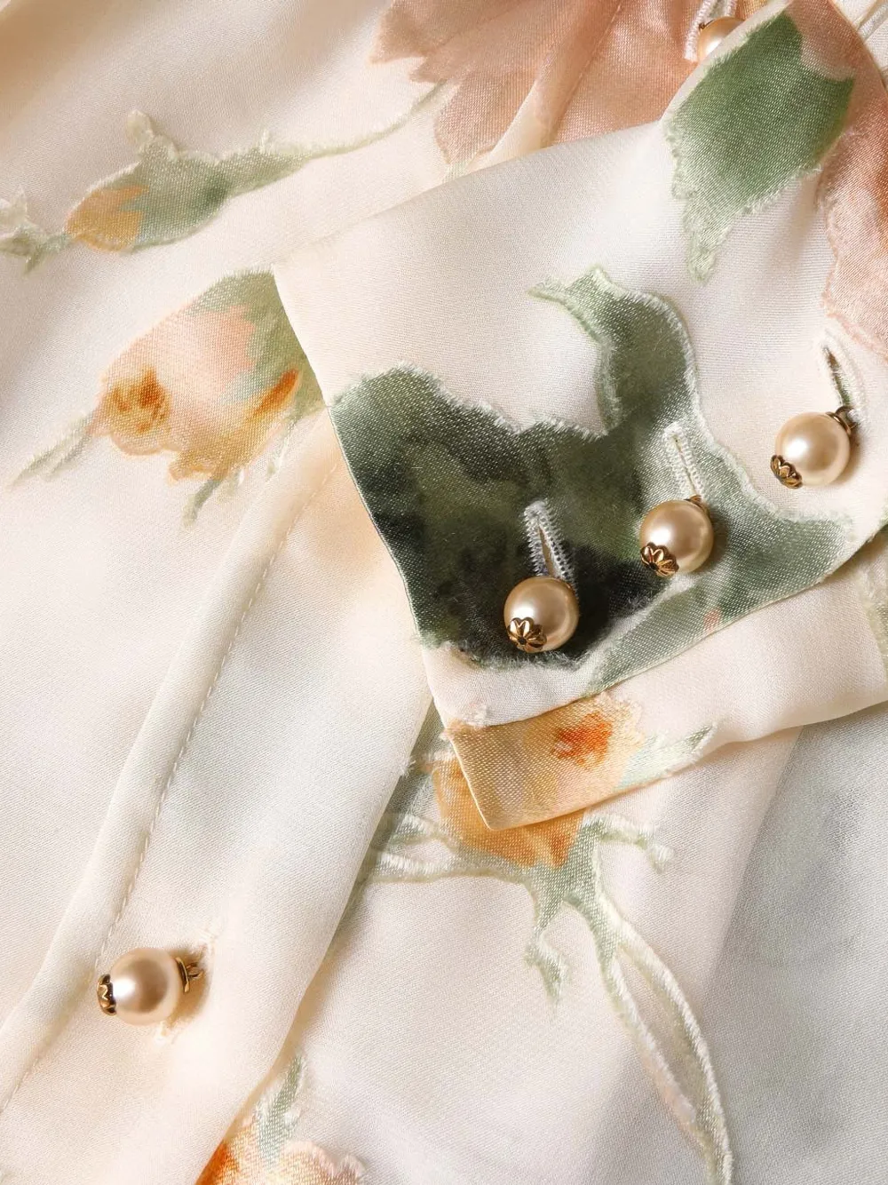 ZIMMERMANN Carousel Burnout blouse met bloemen-print Beige