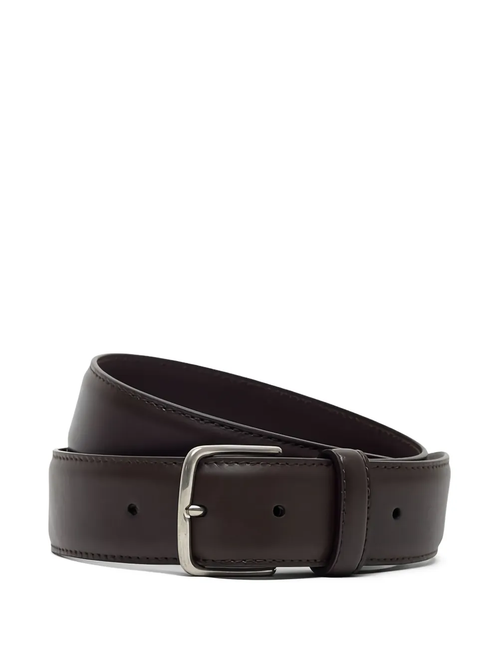 The Row buckle-fastening leather belt - Marrone