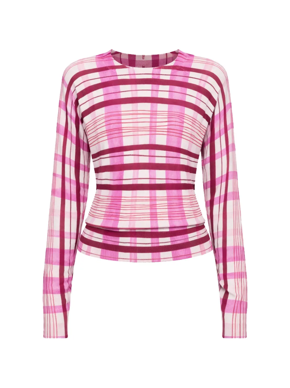 Desigual plaid-patterned long-sleeve sweater - Weiß