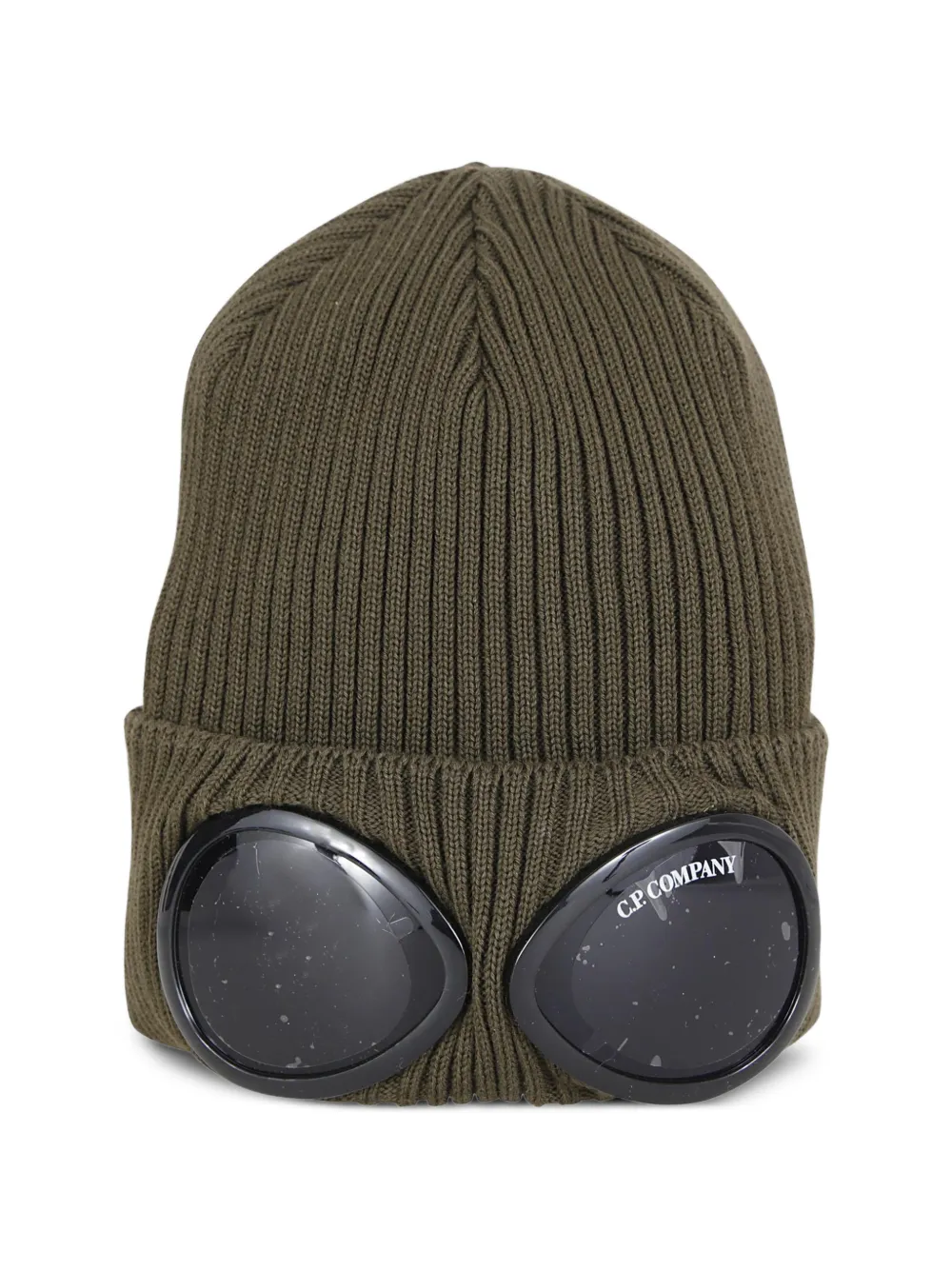 C.P. Company Goggle rib-knit beanie - Verde