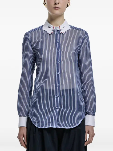 Vivetta camisa a rayas con cuello bordado