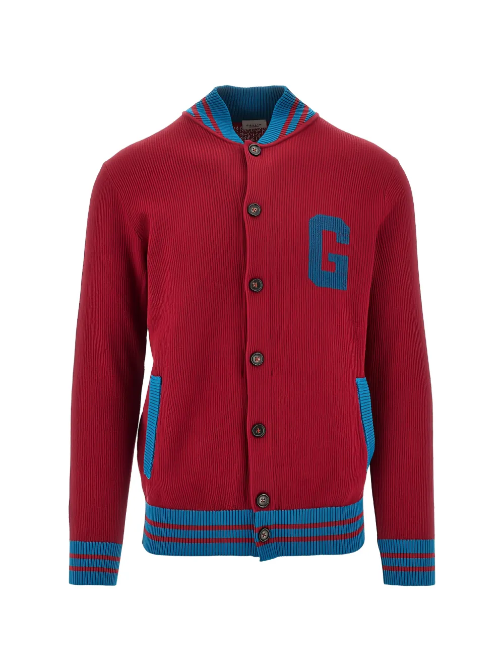 gallia logo-patch striped-trim bomber jacket - Rosso