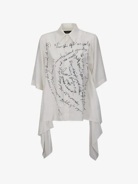 Yohji Yamamoto Message handwritten-print shirt