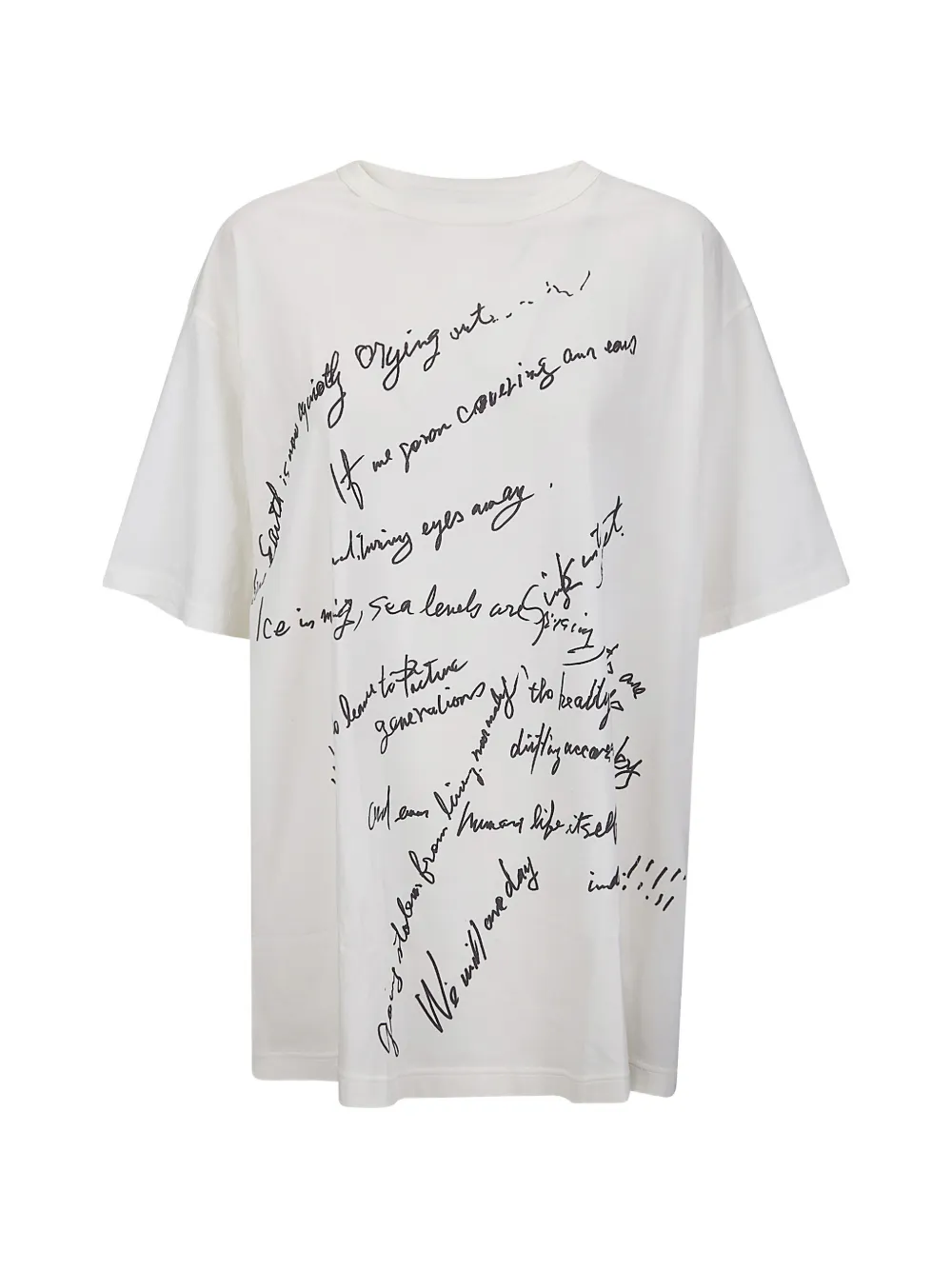 Yohji Yamamoto handwriting-print t-shirt - Bianco