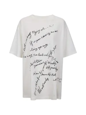 Yohji Yamamoto handwriting-print t-shirt | White | FARFETCH