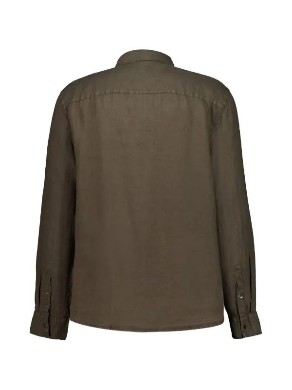 JAMES PERSE オリーブグリーン 長袖シャツ James Perse long-sleeve Linen Shirt | Green | FARFETCH JO