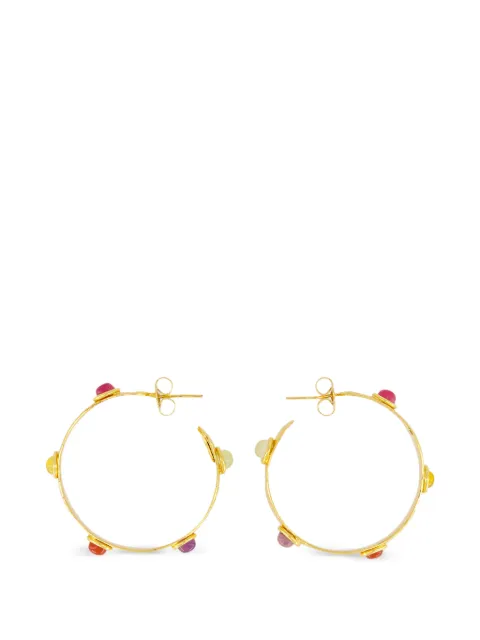 Sylvia Toledano Bianca cabochon-embellished hoop earrings