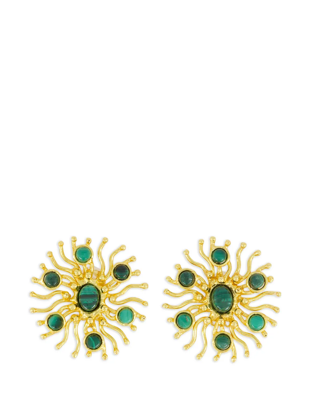 Sylvia Toledano Orecchini Sunshine con malachite - Oro