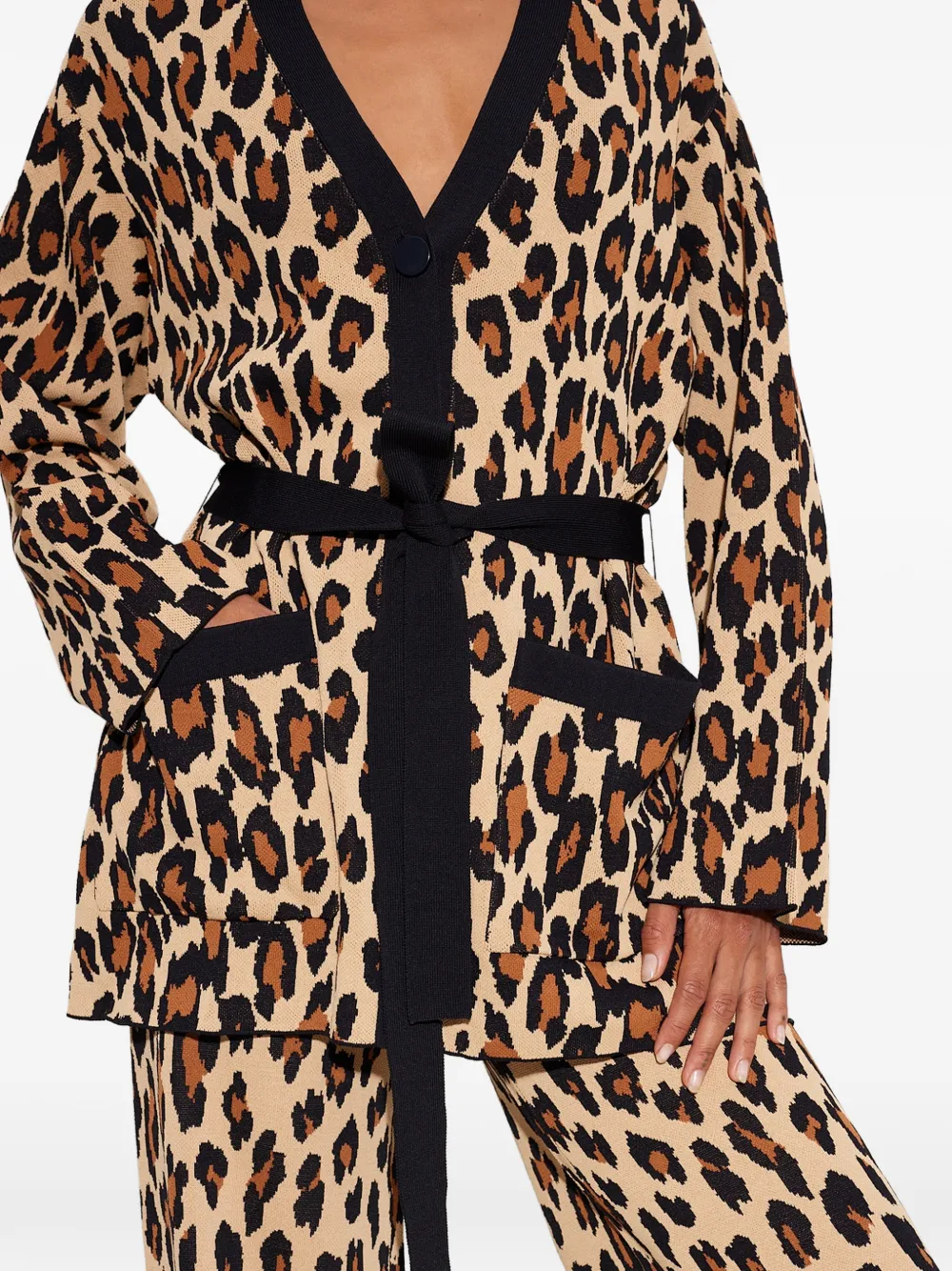 Simon Miller Max vest met luipaardprint en ceintuur Beige