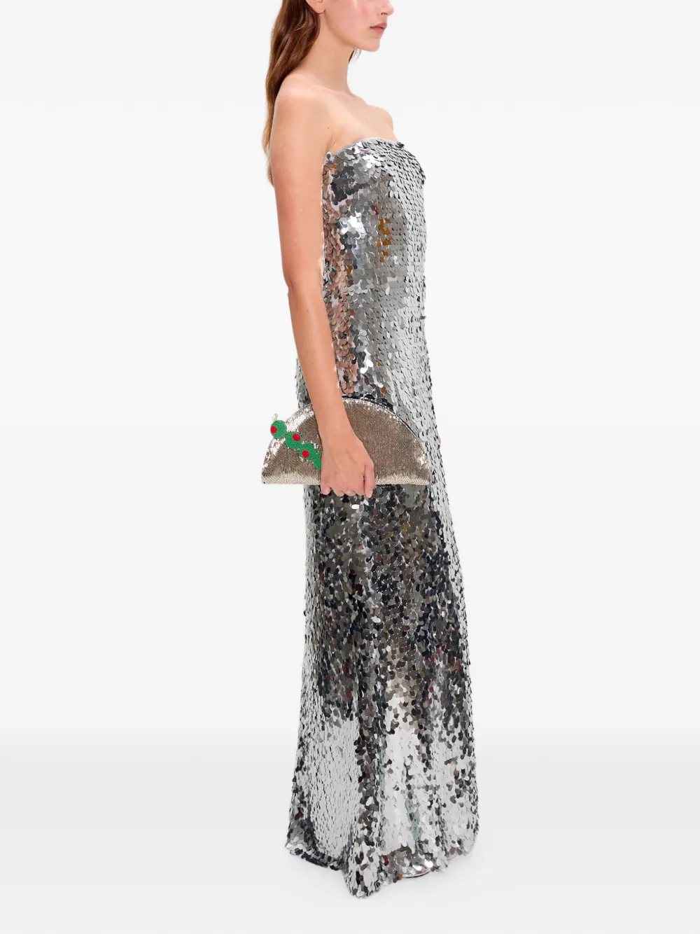 Simon Miller Sculpty strapless maxi-jurk verfraaid met pailletten Zilver