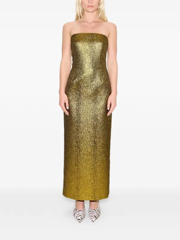 simon miller gold dress strapless Verdelle Midi | Gold sequin maxi dress