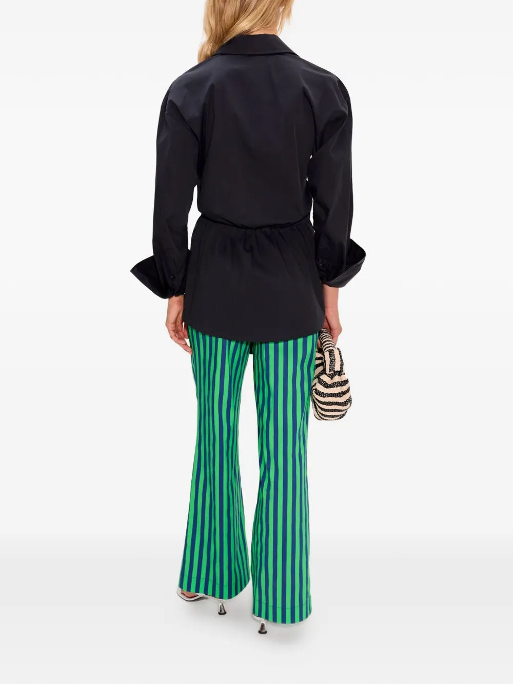 Simon Miller Inna popeline blouse met gestrikte taille Zwart