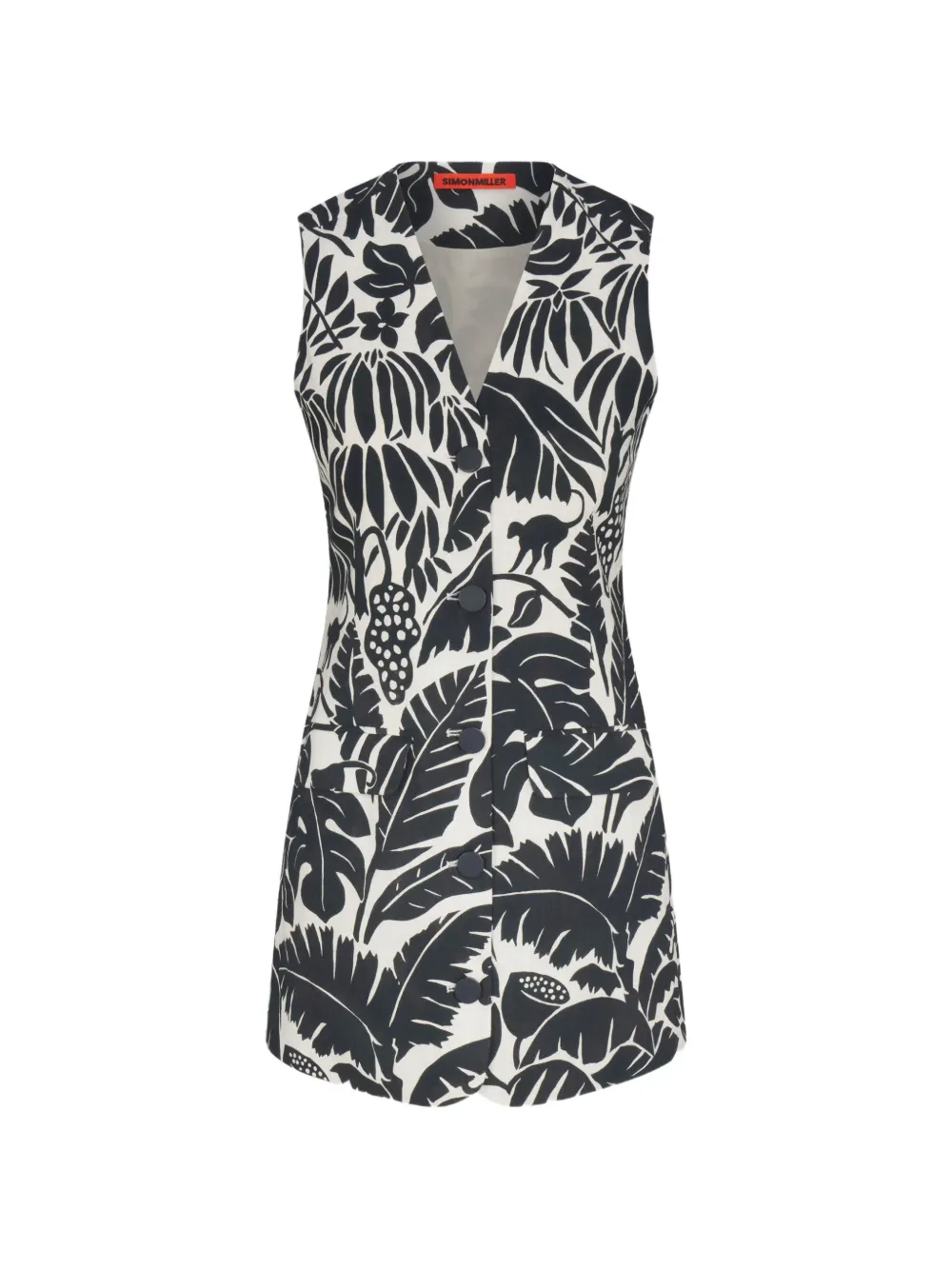 Simon Miller Carob Acapulco-print mini dress - Nero