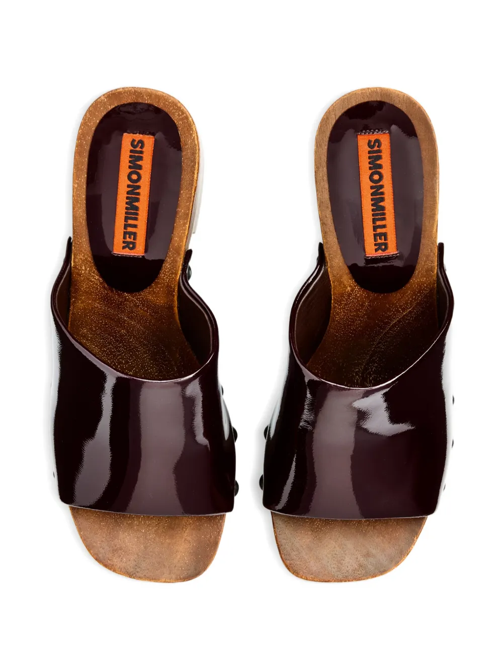 Simon Miller Sol Wood leather heeled sandals Rood